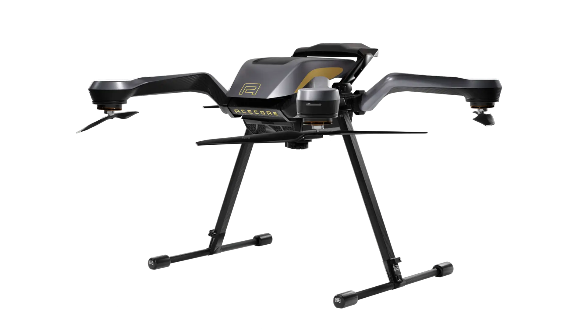 PM ZOE X4 professional payload quadcopter, front three-quarter view